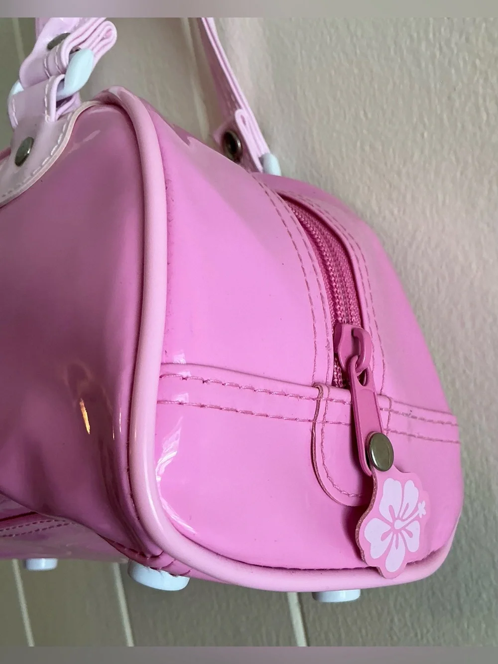 Vntg Rare Y2K Hawaii Hibiscus Flower Sanrio Hello Kitty Mini Bowler Handbag Bag